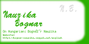 nauzika bognar business card